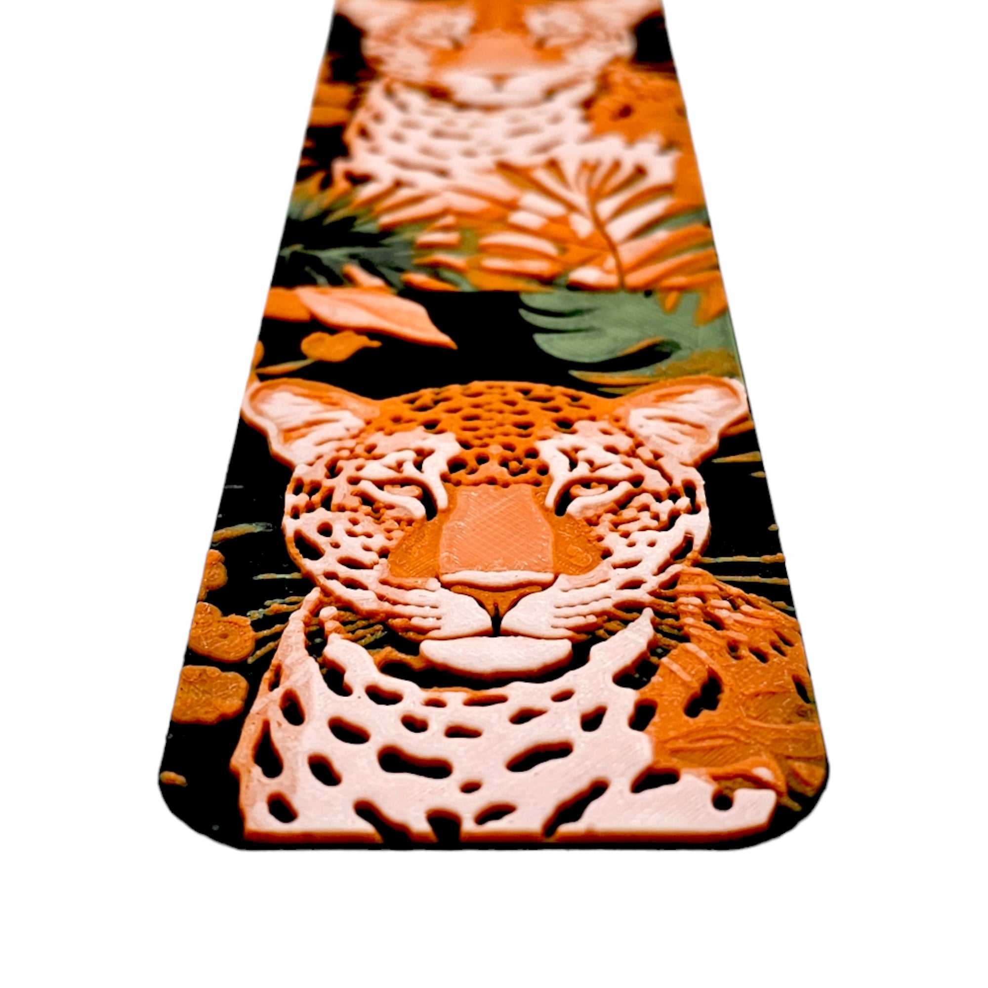 Marcapáginas Leopardo en Bosque Tropical 3D